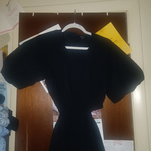 MADEWELL Seersucker Puff Sleeve Cutout Dress - Picture 9 of 13